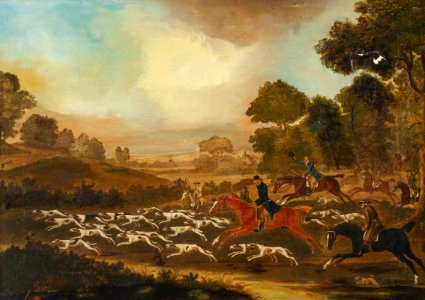 British (English) School - Huntsmen and Hounds in Full Chase - 825617 - National Trust