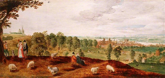 British (English) School - Greenwich from the Park Showing the Tudor Palace, c.1620 - BHC1820 - Royal Museums Greenwich