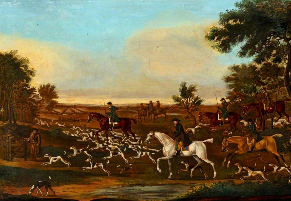 British (English) School - Huntsmen and Hounds Picking up a Scent - 825616 - National Trust