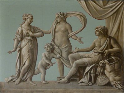 British (English) School - Helen Reproaching Paris for His Retreat from Menelaus and Being Silenced by Aphrodite (Venus) - 108784 - National Trust