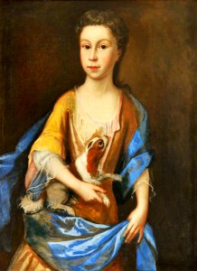 British (English) School - Portrait of a Girl with a King Charles Spaniel (said to be Rebecca Gaskell, Mrs Richard Clive) - 1180960 - National Trust