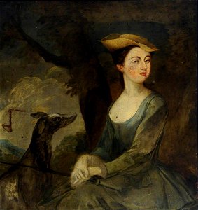 British (English) School - Portrait of an Unknown Lady with a Whippet - 1129263 - National Trust