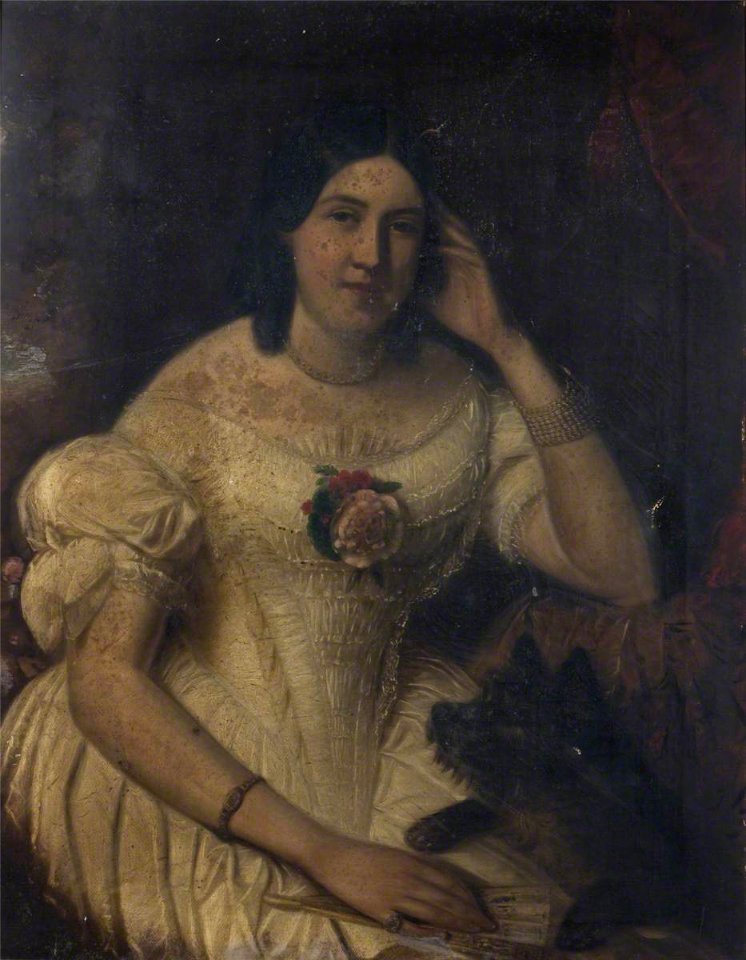 British (English) School - Portrait of an Unknown Young Woman with a Scottish Terrier (possibly Laura Arbuthnot, Mrs William Fitzwilliam Lenox-Conyngham) - 216418 - National Trust
