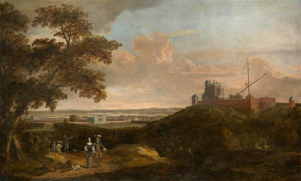 British (English) School - Royal Observatory from Crooms Hill, c.1680 - BHC1812 - Royal Museums Greenwich