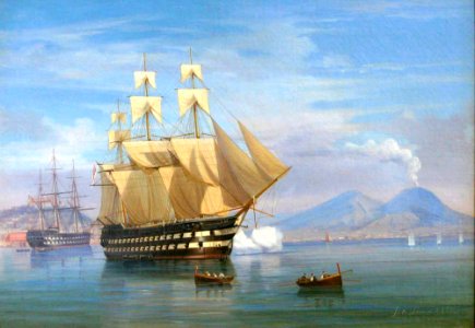 British Man-O'-War Fires A Salute, by Tomaso De Simone 8755