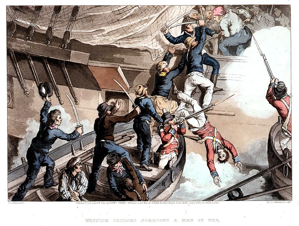 British Sailors Boarding a Man of War RMG PU5628 seamen boarding man of war 1815
