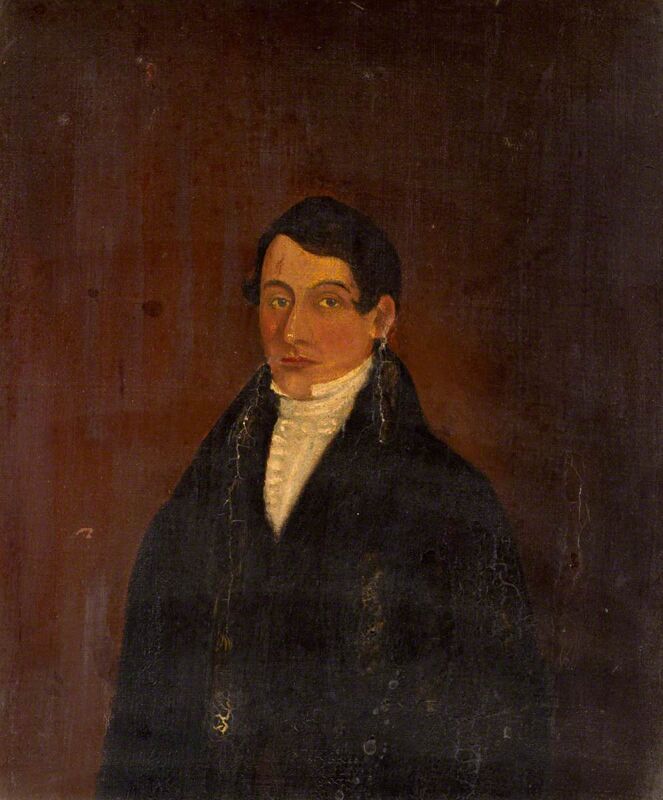 British School - A Naïve Portrait of an Unknown Man in Black - 1449081 - National Trust