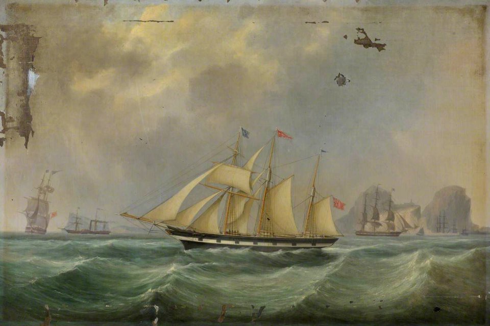 British School - A Staysail Schooner and Other Vessels - BHC1139 - Royal Museums Greenwich