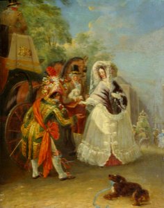 British School - Fashionable Company, with a Coach and a Maypole - 207838 - National Trust