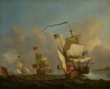 British School - A Royal Yacht with a Fleet Getting under way in a Breeze - BHC0951 - Royal Museums Greenwich