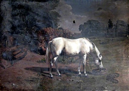 British School - A White Horse Grazing - 1439061 - National Trust