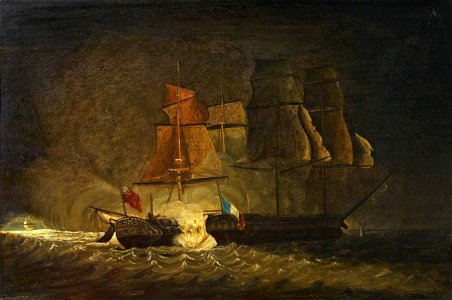 British School - HMS 'Amethys' Taking the 'Thetis', 10 November 1808 - BHC0588 - Royal Museums Greenwich