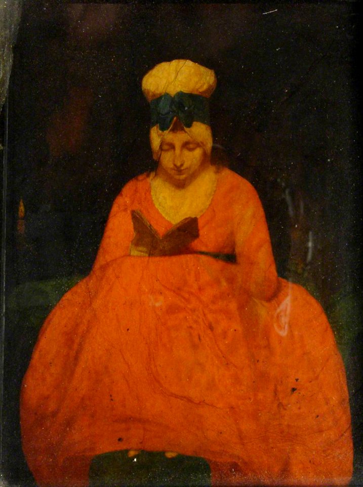 British School - A Young Woman in a Red Dress, Reading - 1254162 - National Trust