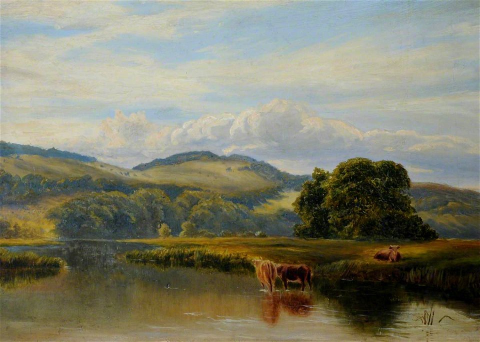 British School - Landscape with Cattle and a Lake - 290456 - National Trust