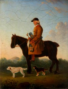 British School - An Earthstopper on His Horse with Two Terriers in a Landscape - 830806 - National Trust