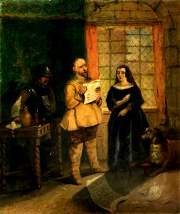 British School - Jane Mary Bankes, at Corfe Castle, with a Parliamentary Officer Reading the Terms of Surrender - 1257243 - National Trust