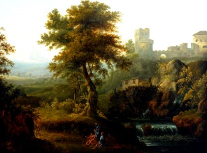 British School - Italianate Landscape with a River and a Castle - 622739 - National Trust