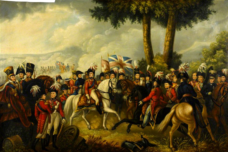 British School - The Duke of Wellington with His Staff at Talavera, 1809 - 1219960 - National Trust