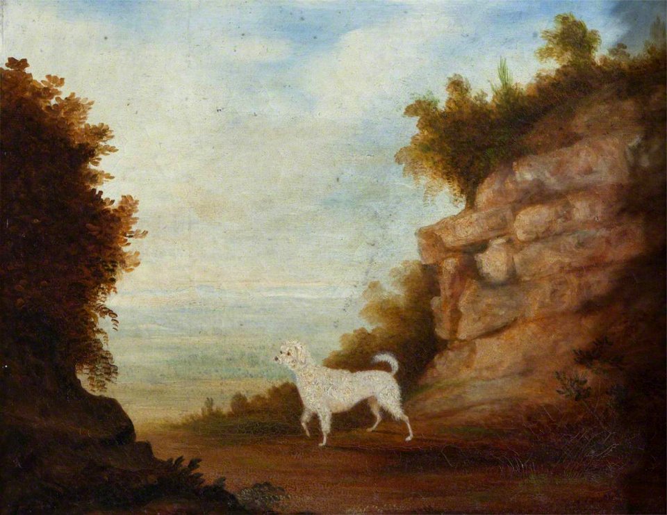 British School - Seascape with a White Dog - 1401340 - National Trust