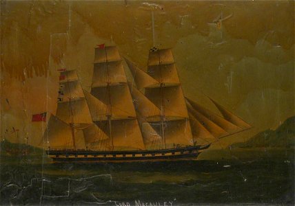 British School - The Barque 'Lord Macaulay' - BHC3456 - Royal Museums Greenwich. Free illustration for personal and commercial use.