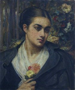 British School - Portrait of an Unknown Young Woman with a Corsage (Agatha^) - 637662 - National Trust