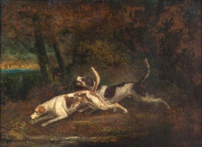 British School - Two Foxhounds in Pursuit - 355592 - National Trust
