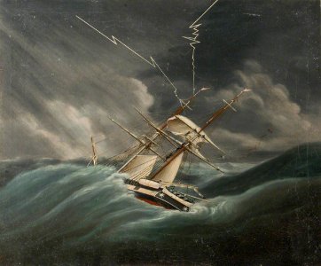 British School - The Honourable East India Company's Brig in a Breeze - BHC1121 - Royal Museums Greenwich