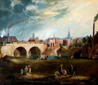 British School - The 'Rocket' (Liverpool and Manchester Railway Train) Crossing the Bridge over the River Irwell - 121349 - National Trust