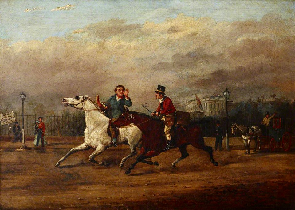 British School - Two Horsemen Racing, on a London Street - 515667 - National Trust