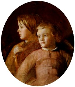 British School - Two Girls in Pink Dresses - 622738 - National Trust
