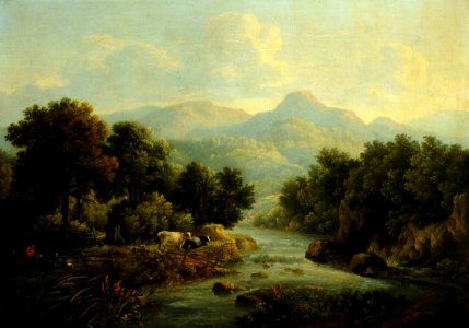 British School - Wooded Landscape with Cows at a Riverbank - 221374 - National Trust