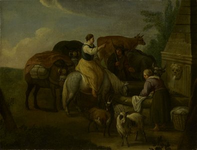 British School, 17th century - Watering Cattle at a Fountain - RCIN 401330 - Royal Collection