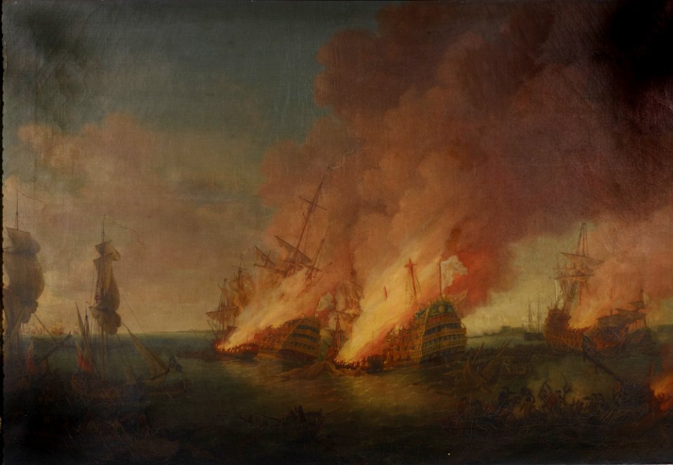 British School, 18th century - The Battle of La Hogue, 1692. - RCIN 404853 - Royal Collection