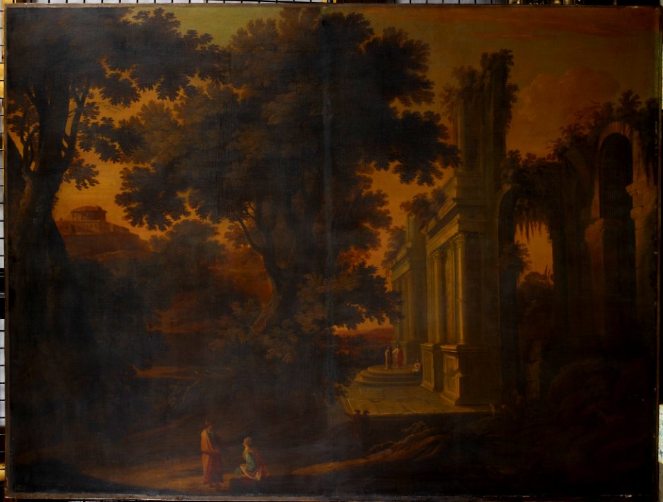British School, Stuart - Landscape with Ruins - RCIN 404099 - Royal Collection