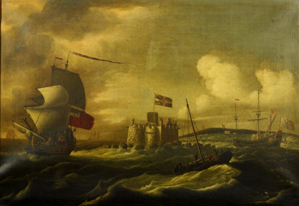 British School, Early Georgian - Shipping off Hurst Castle - RCIN 405062 - Royal Collection
