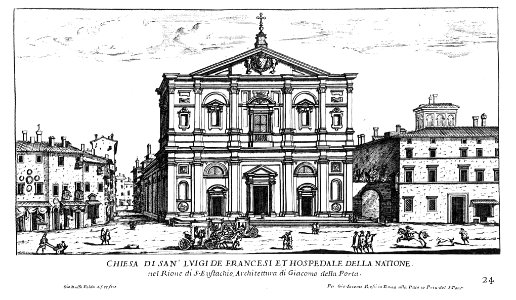 Chiesa di San Luigi dei Francesi et Hospedale della Natione by Giovanni Battista Falda (1660s)