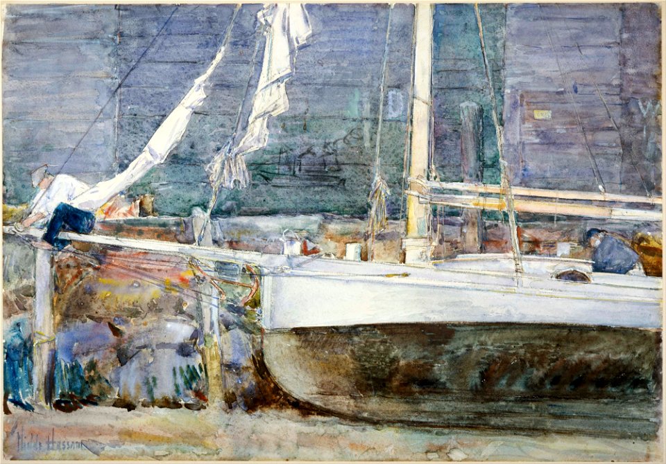 Childe Hassam - Drydock, Gloucester - Google Art Project