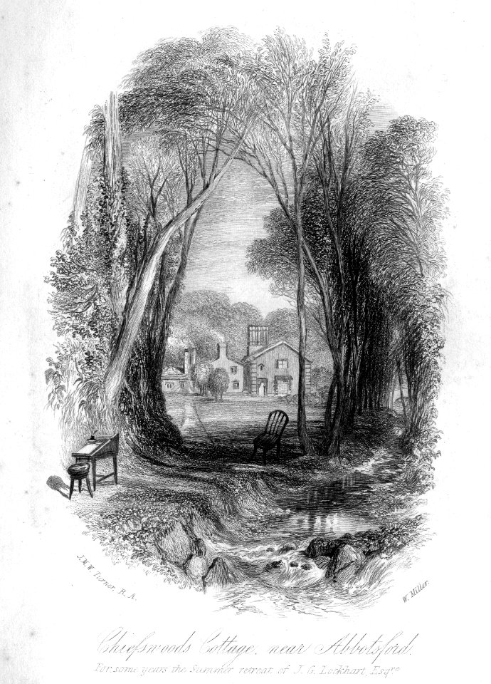 Chiefswood Cottage engraving by William Miller after Turner R541