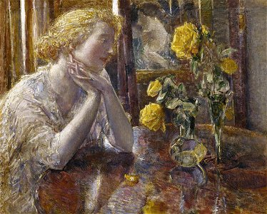 Childe Hassam - MarÌ©chal Niel Roses - 1929.6.58 - Smithsonian American Art Museum