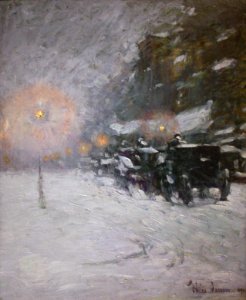 Childe Hassam - Winter, Midnight (1894)