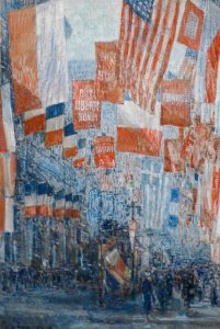 Childe Hassam-Avenue of the Allies-1917. Free illustration for personal and commercial use.