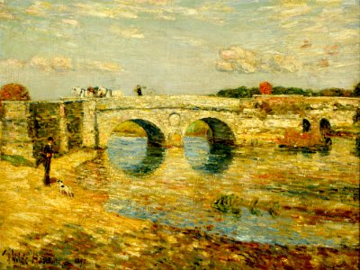 Childe Hassam - Bridge Over the Stour - Google Art Project. Free illustration for personal and commercial use.