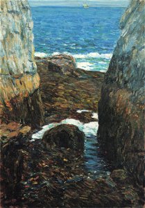 Childe Hassam - The North Gorge, Appledore, Isles of Shoals (1912). Free illustration for personal and commercial use.