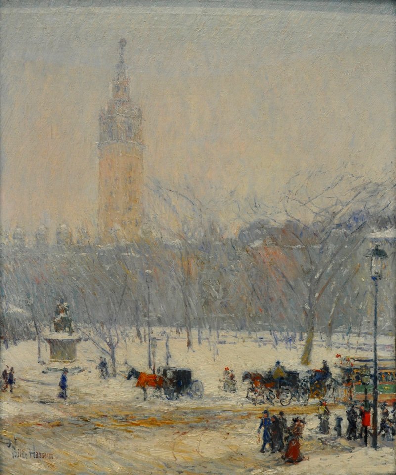 Childe Hassam Snowstorm Madison Square