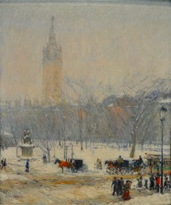 Childe Hassam Snowstorm Madison Square