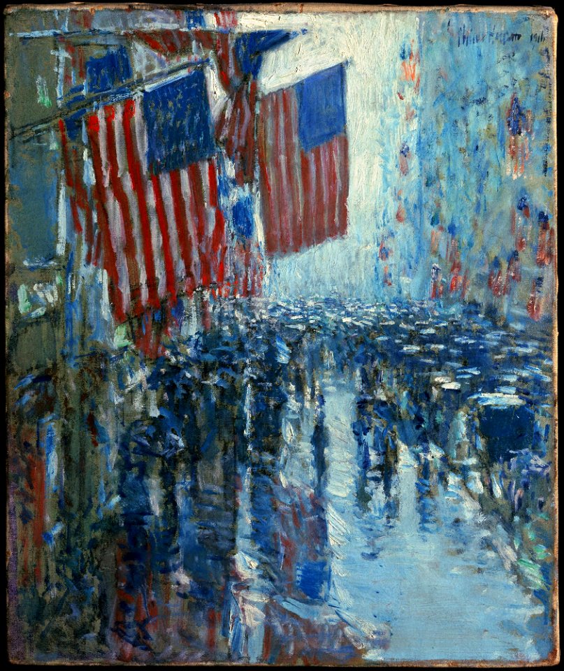 Childe Hassam - Rainy Day, Fifth Avenue - y1942-62 - Princeton University Art Museum