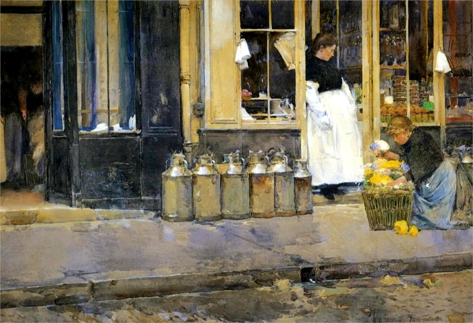 Childe Hassam, La Bouquetiere et La Laitiere
