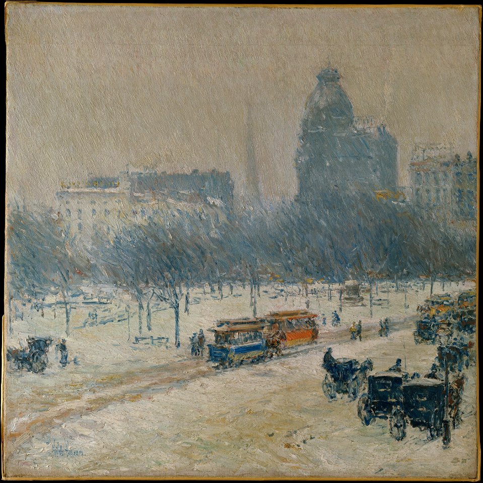 Childe Hassam, Winter in Union Square