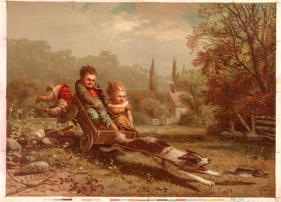 Children on a runaway cart) - A.M. Willard LCCN2012647667