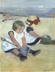 Children Playing on the Beach A14816